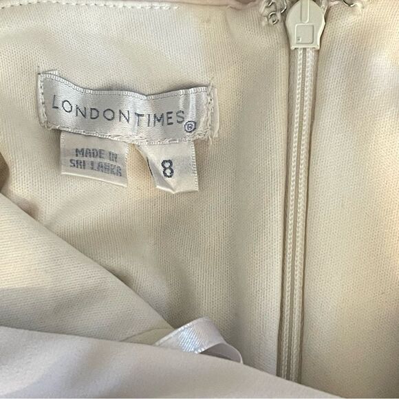 London Times Cocktail Halter Dress Soft White 8 - Picture 7 of 7